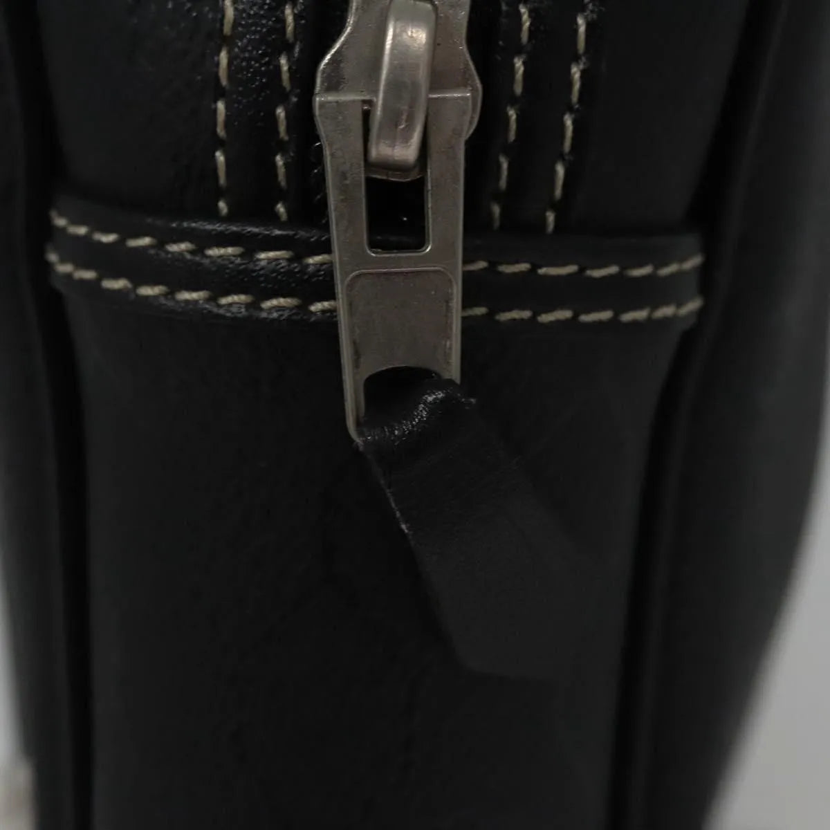 Christian Dior Vintage Honeycomb Zip Coated Canvas, Black, Canvas, Clutch