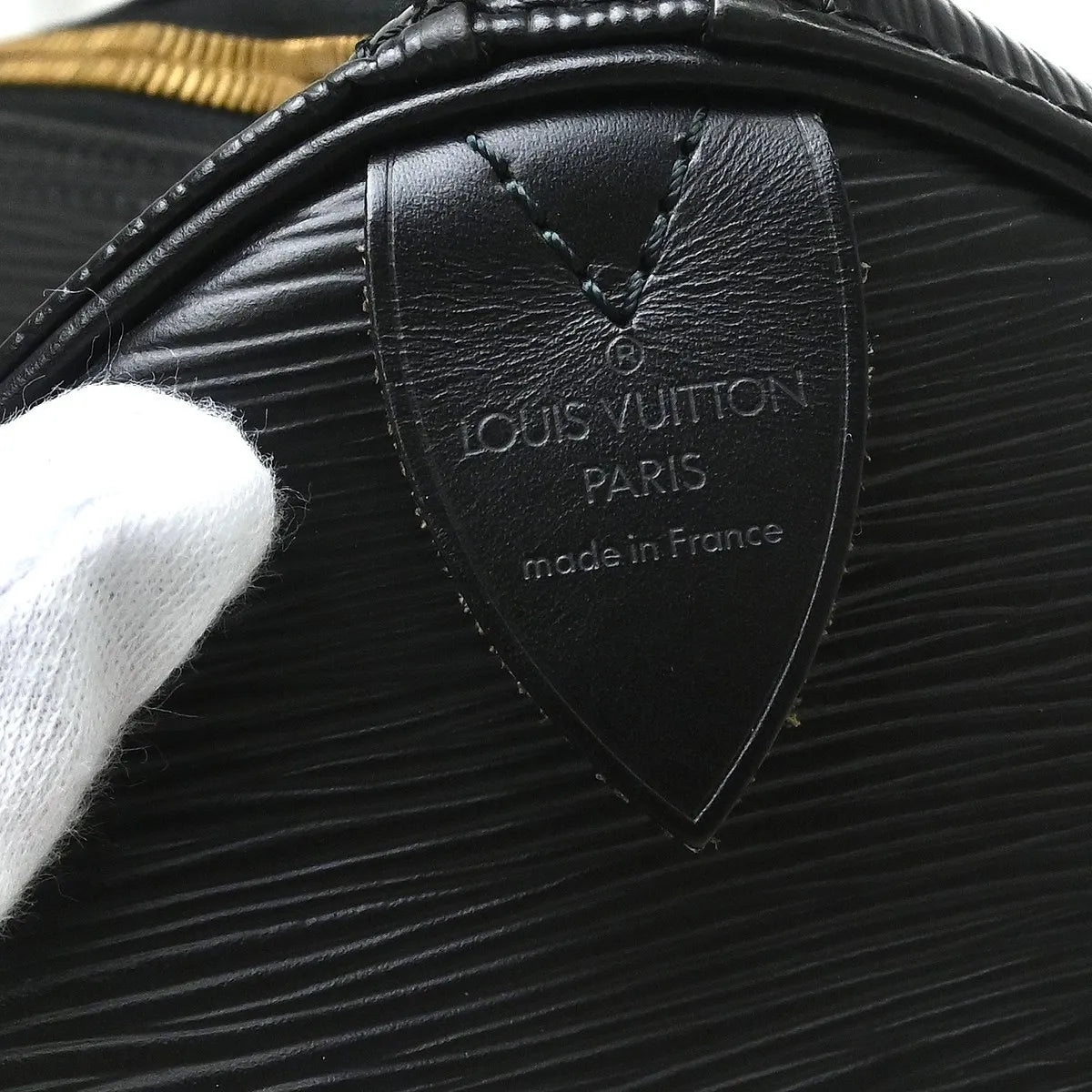 Louis Vuitton Keepall Epi, Black, Leather, Travel Bag