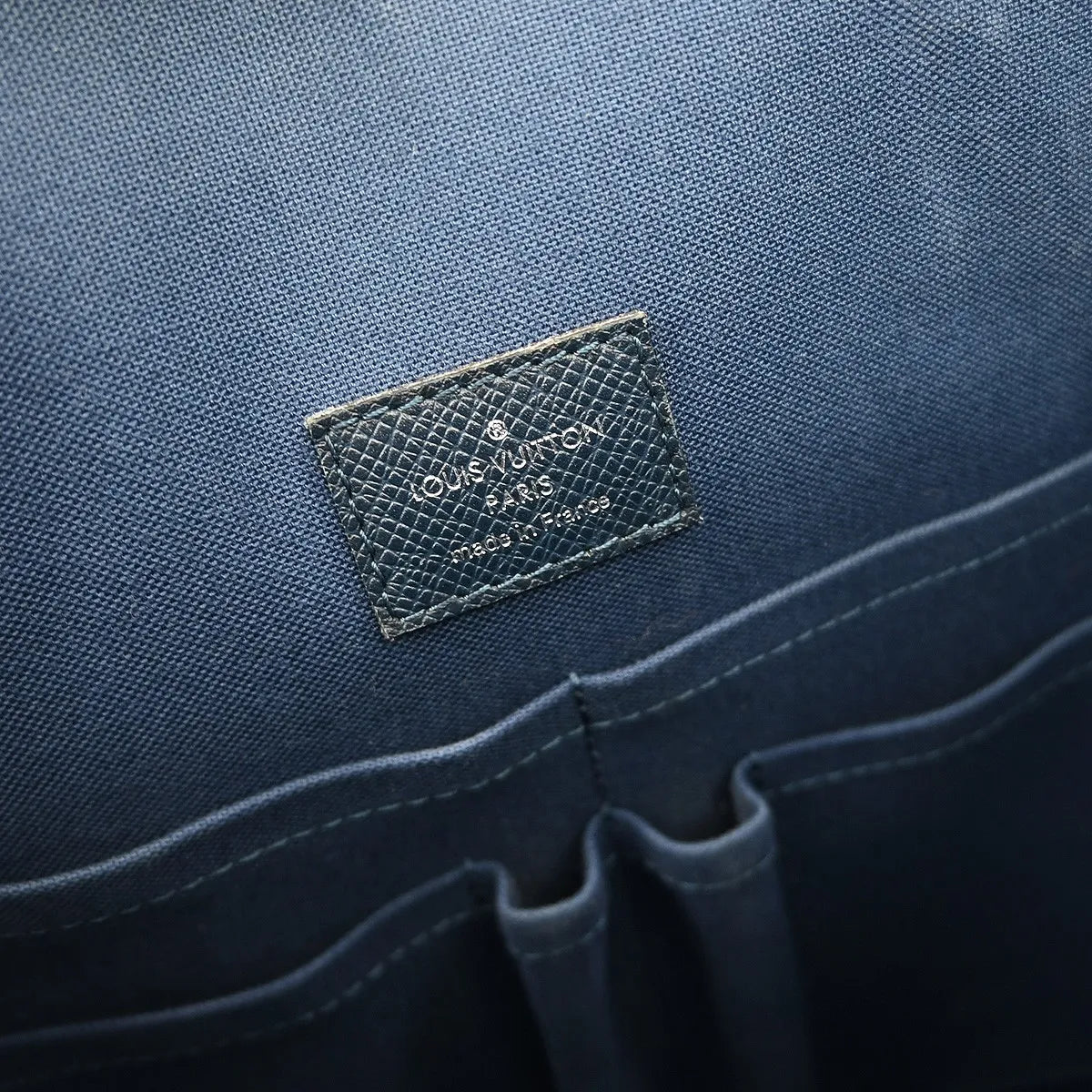Louis Vuitton Grigori Tote Taiga Leather, Blue, Leather, Tote Bag
