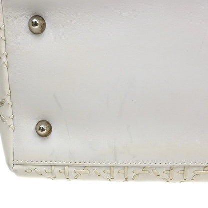Christian Dior Vintage Lady Dior Cannage Quilt Lambskin, White, Leather, Handbag