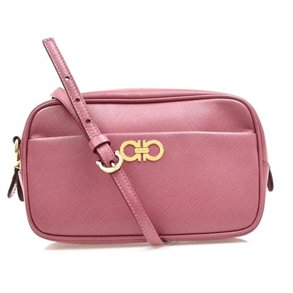 Salvatore Ferragamo Gancini Leather, Pink, Leather, Shoulder Bag