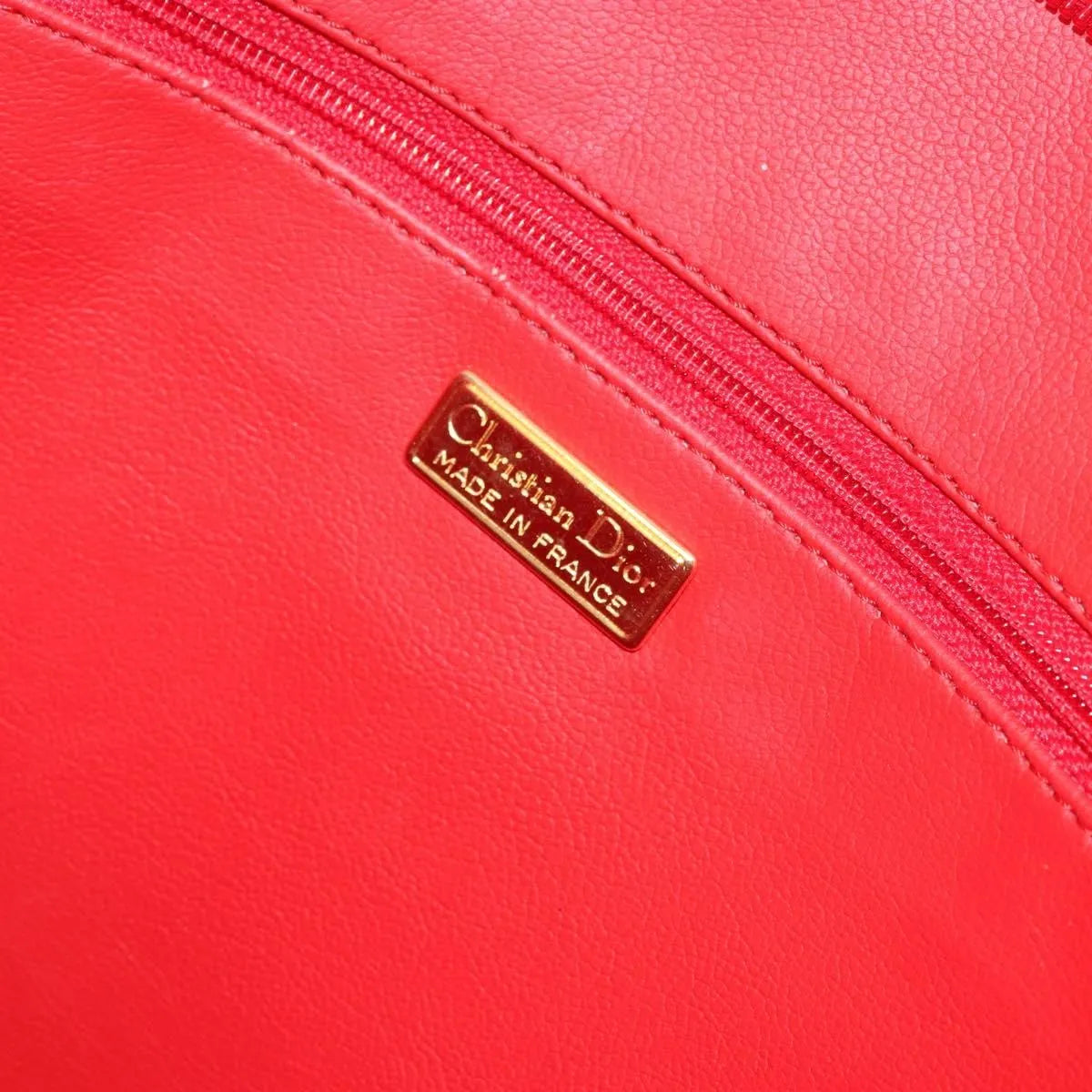 Christian Dior Vintage Tote Leather, Red, Leather, Tote Bag