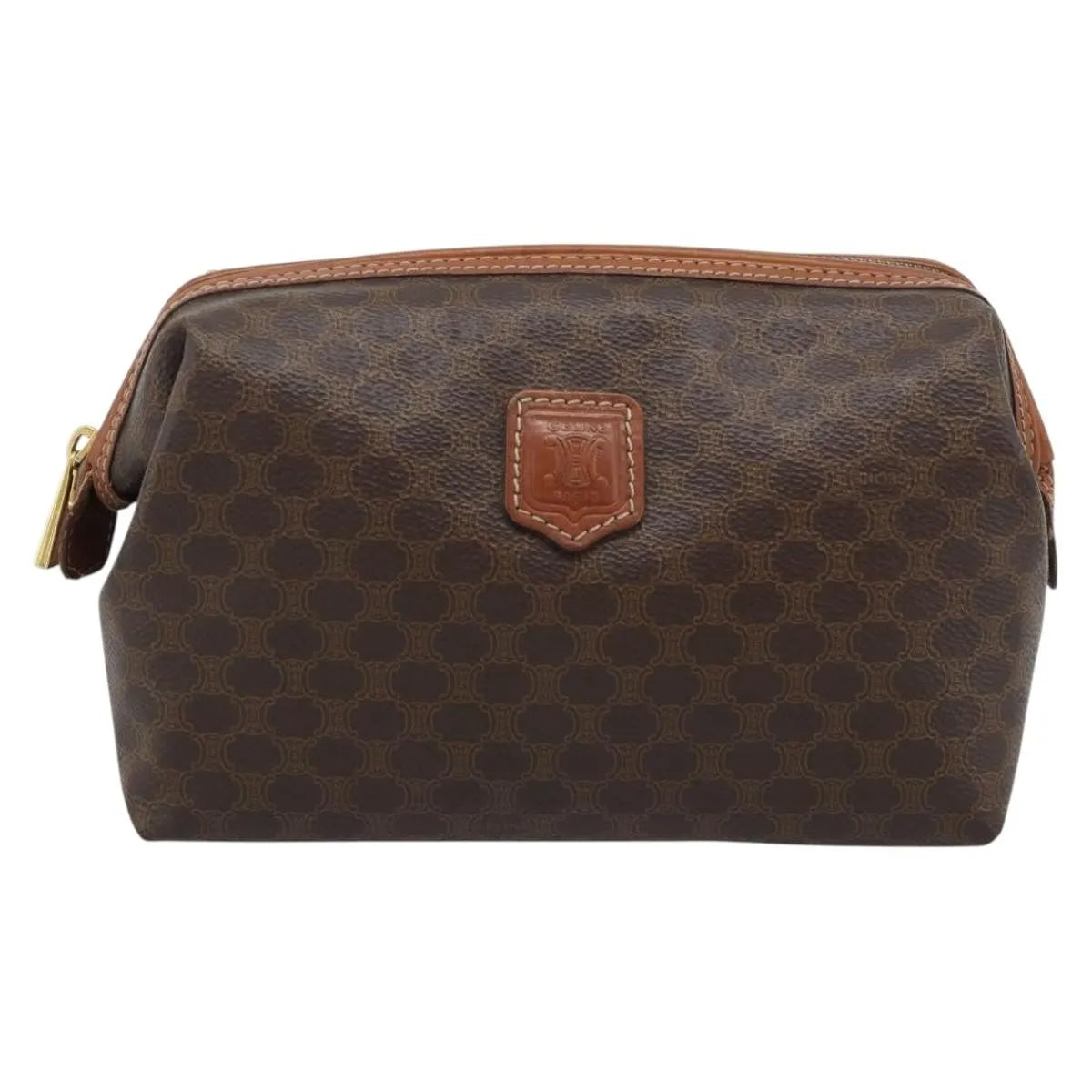 Celine C Macadam Canvas, Brown, Canvas, Clutch
