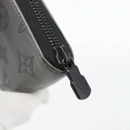 Louis Vuitton Zippy Wallet Vertical Monogram Shadow Leather, Gray, Canvas, Wallet