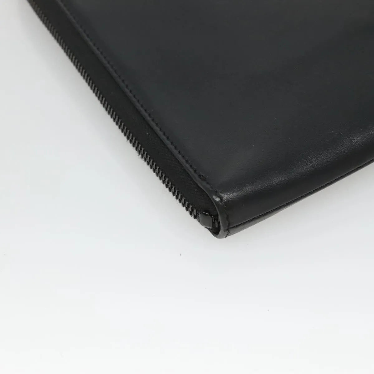 Saint Laurent Zip Pocket Leather, Black, Leather, Clutch