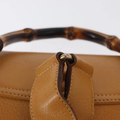 Gucci Vintage Bamboo Leather, Brown, Leather, Backpack