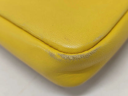 Fendi Baguette Leather, Yellow, Leather, Shoulder Bag