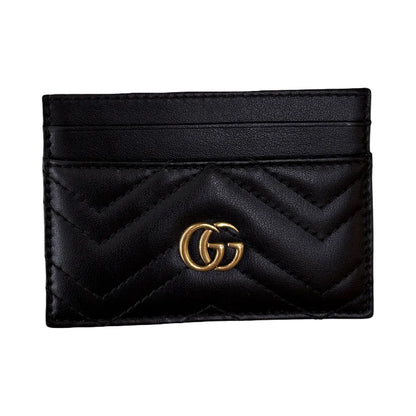 Gucci GG Marmont Card Holder Matelasse Leather, Black, Leather, Card Holder