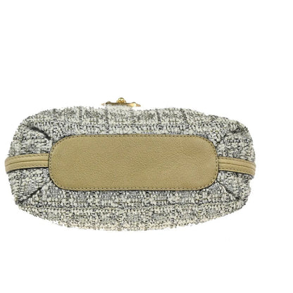Chloe Elsie Tweed Leather, Beige, Tweed, Shoulder Bag