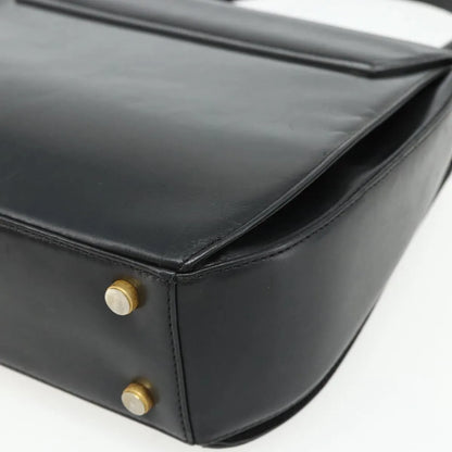 Salvatore Ferragamo Gancini Leather, Black, Leather, Handbag
