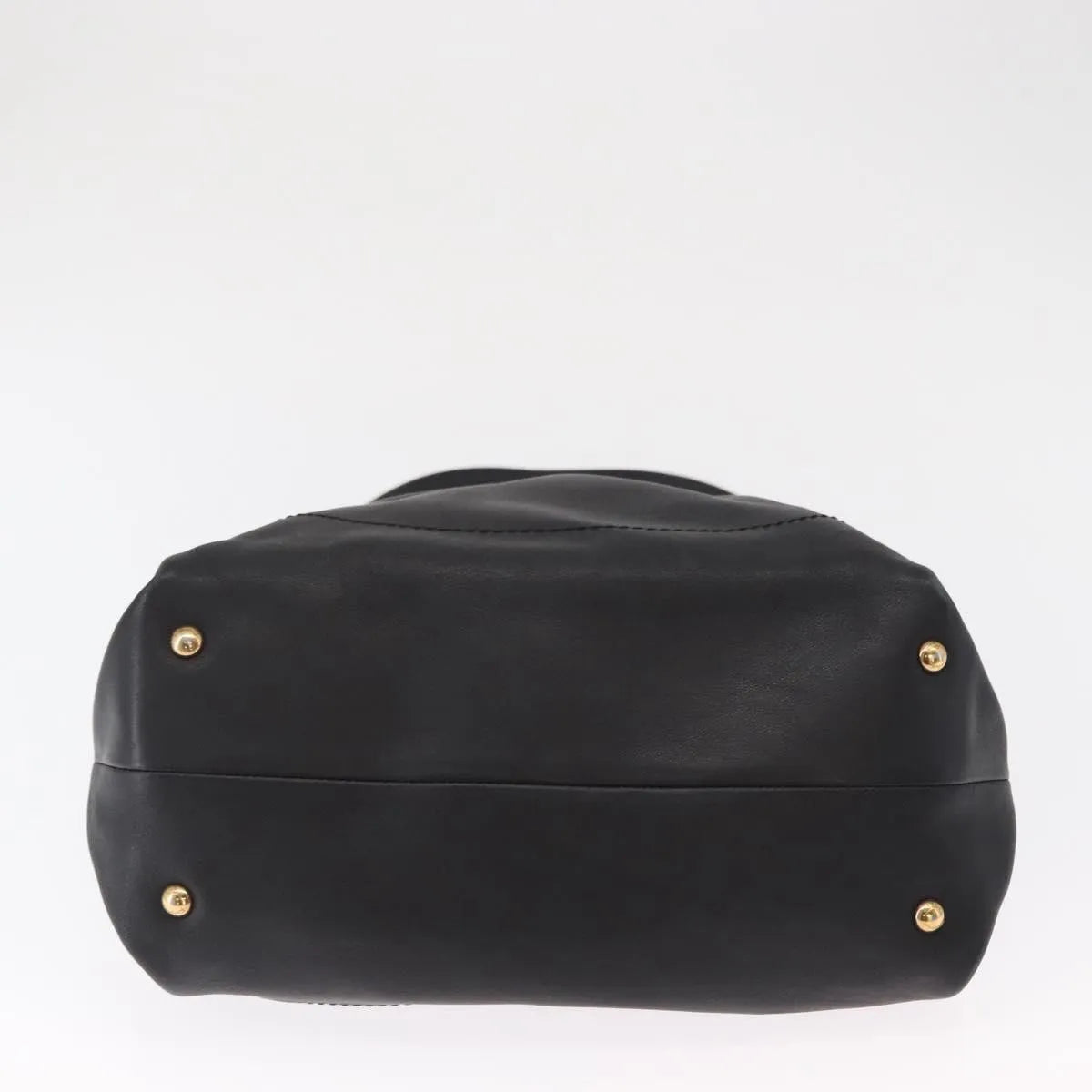 Salvatore Ferragamo W Chain Tote Leather, Black, Leather, Handbag
