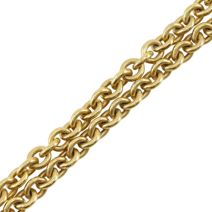 Chanel Vintage CC Round Pendant Long Metal, Gold, Gold Plated, Necklace
