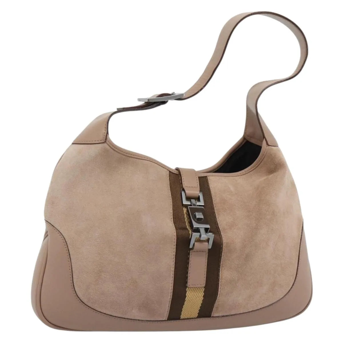 Gucci Jackie O Suede, Beige, Suede, Shoulder Bag