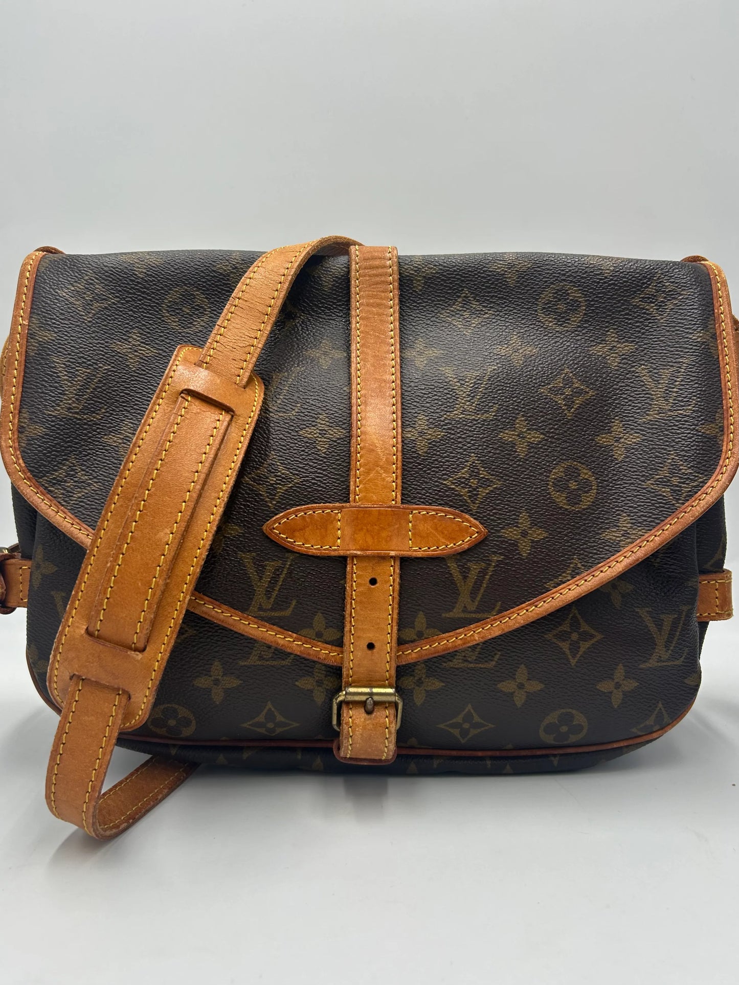 Louis Vuitton Saumur Monogram Canvas, Brown, Canvas, Shoulder Bag