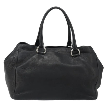 Prada Top Handle Tote Leather, Black, Leather, Tote Bag