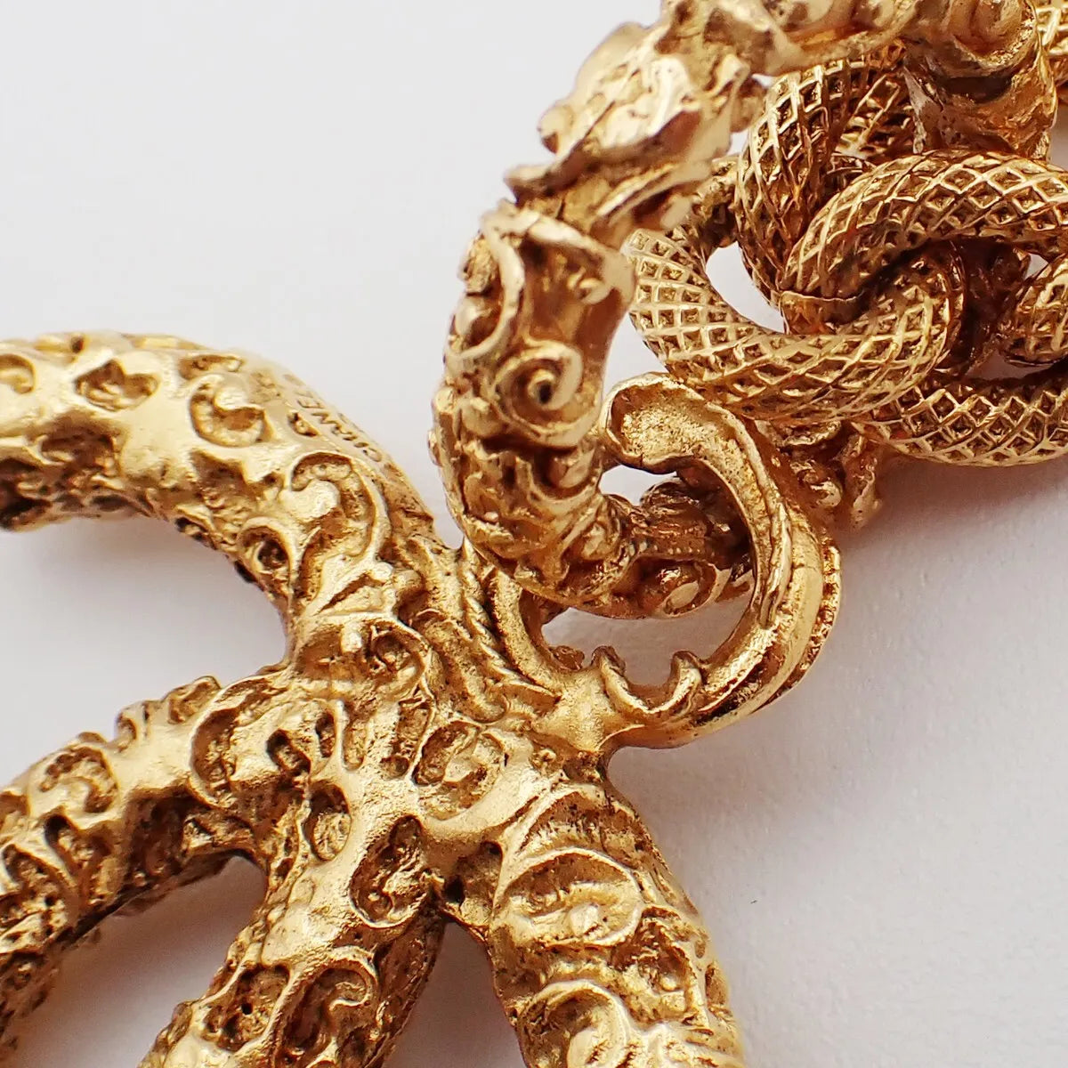 Chanel Vintage CC Logo Chain Charm Pendant Gold-plated, Gold, Gold Plated, Necklace