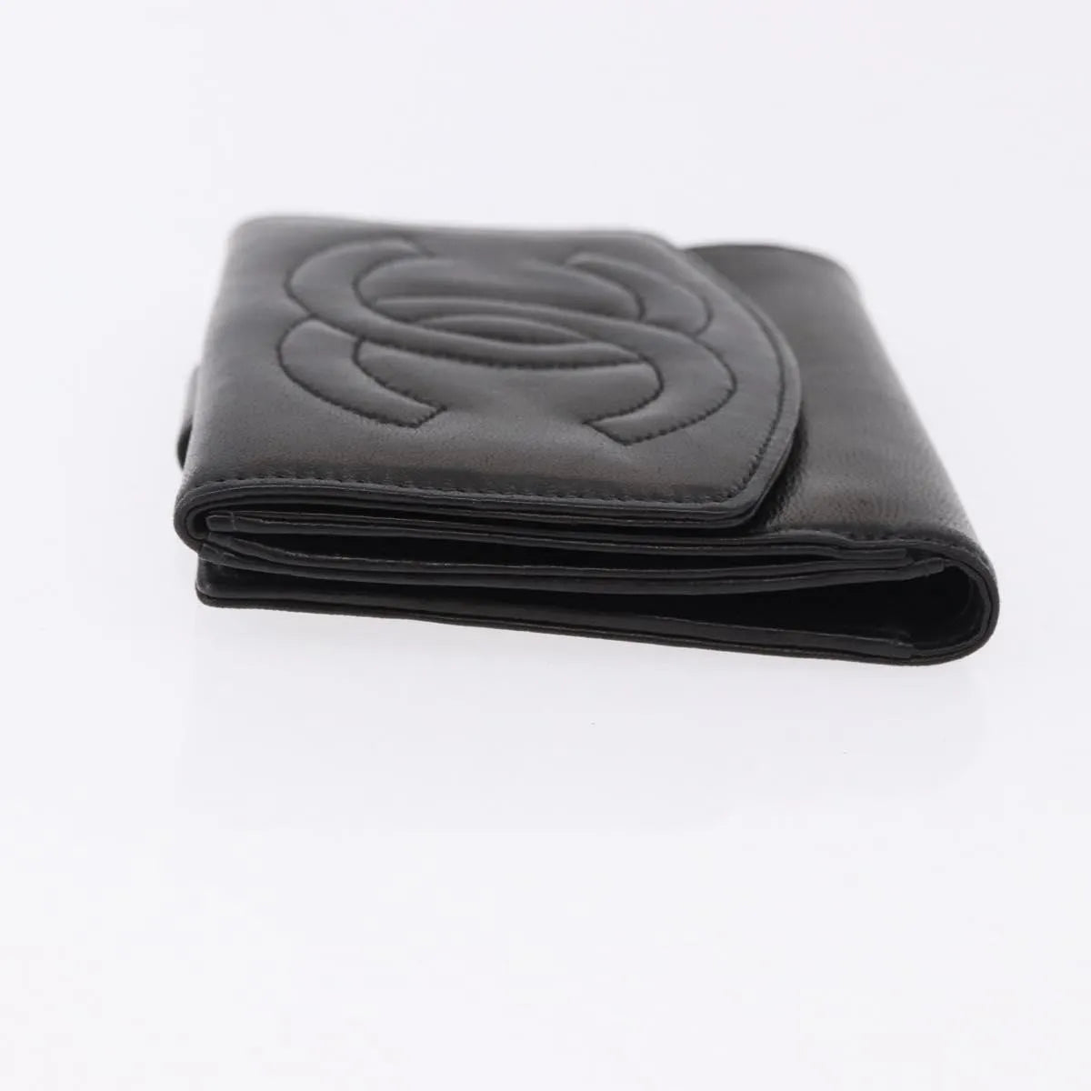 Chanel Vintage Timeless Bifold Lambskin, Black, Leather, Wallet