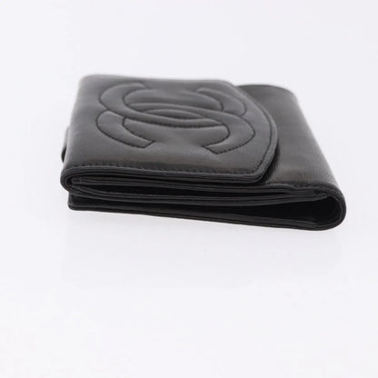 Chanel Vintage Timeless Bifold Lambskin, Black, Leather, Wallet