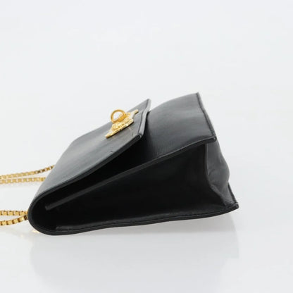 Versace Medusa Flap Chain Leather, Black, Leather, Shoulder Bag