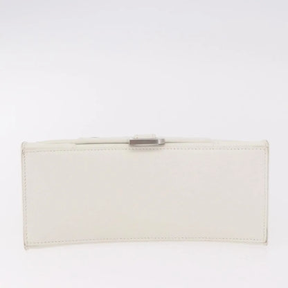 Balenciaga Hourglass Top Handle Leather, White, Leather, Handbag
