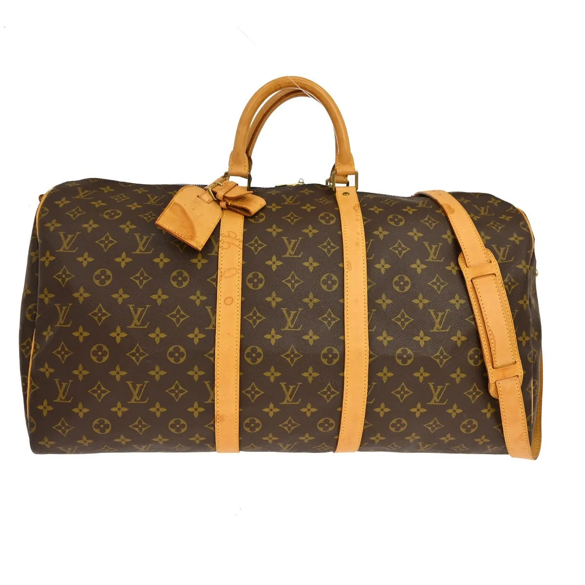 Louis Vuitton Keepall Bandoulière Monogram, Brown, Canvas, Travel Bag