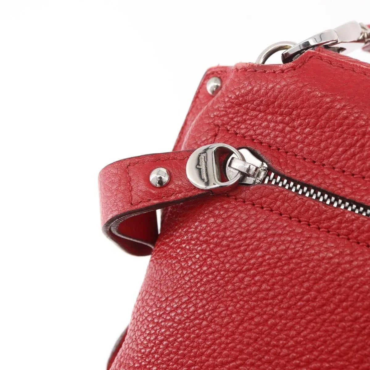 Salvatore Ferragamo Sofia Satchel Leather, Red, Leather, Handbag