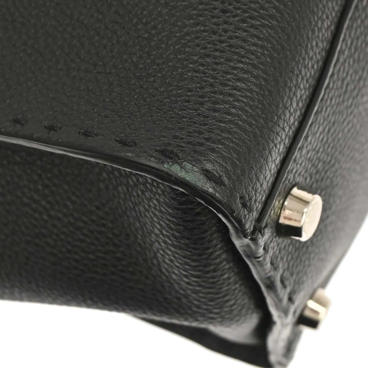 Fendi Selleria Peekaboo Fit Leather, Black, Leather, Handbag