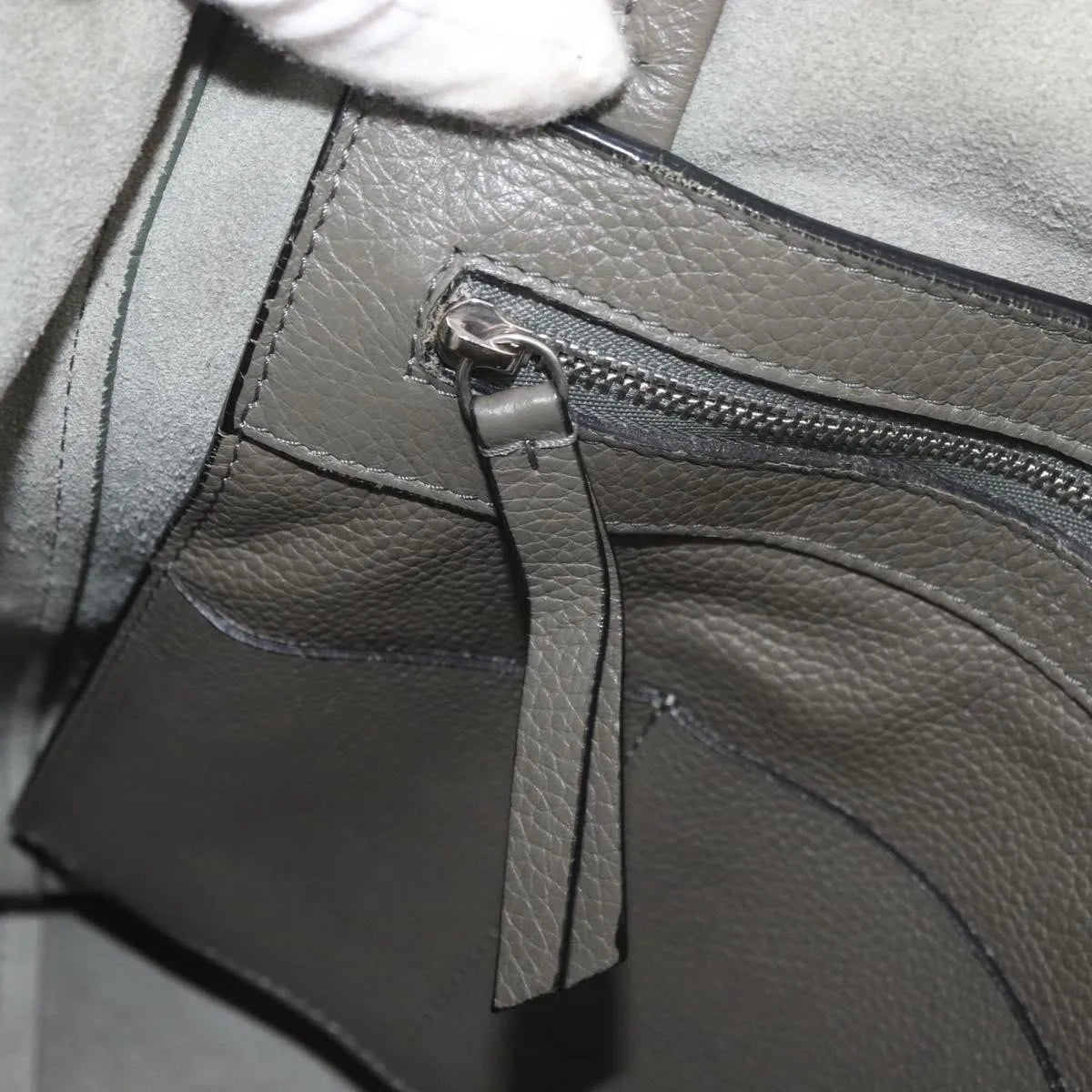 Celine Phantom Cabas Tote Leather, Gray, Leather, Tote Bag