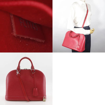 Louis Vuitton Alma Epi, Red, Leather, Handbag