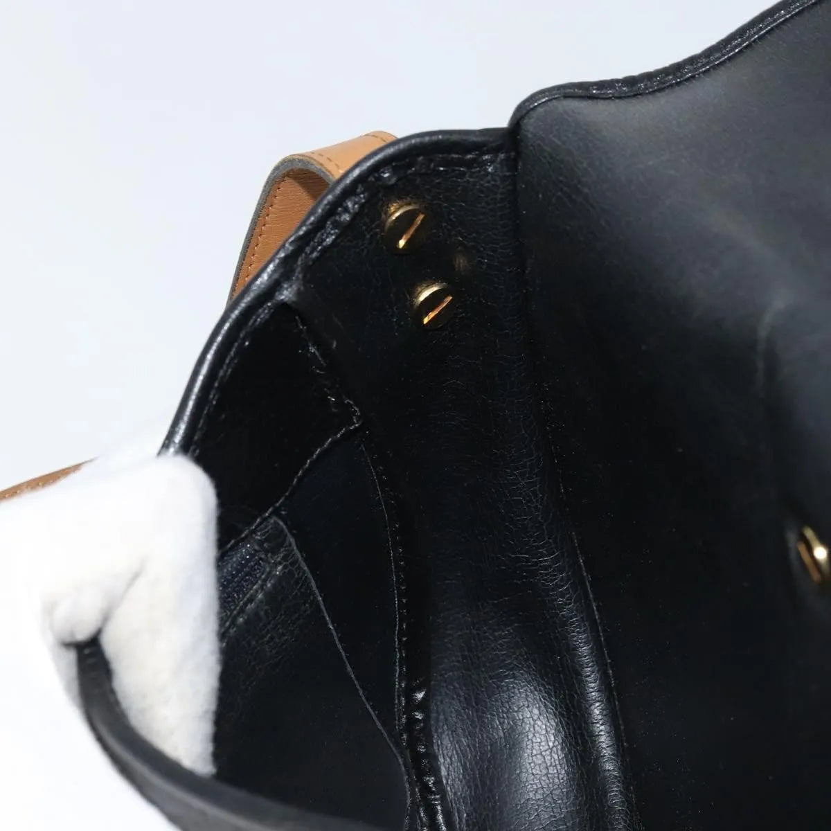 Christian Dior Vintage CD Logo Leather, Black, Leather, Shoulder Bag