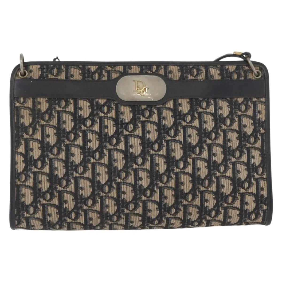 Christian Dior Vintage Trotter Canvas, Navy, Canvas, Shoulder Bag