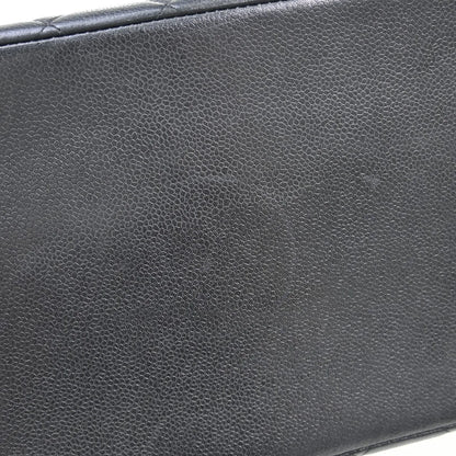 Chanel Vintage Grand Shopping Tote Quilted Caviar, Black, Leather, Tote Bag