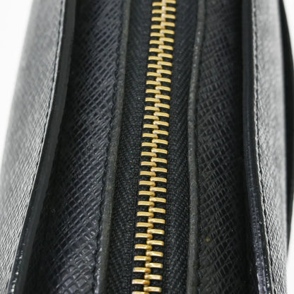 Louis Vuitton Pochette Baikal Clutch Taiga Leather, Black, Leather, Clutch