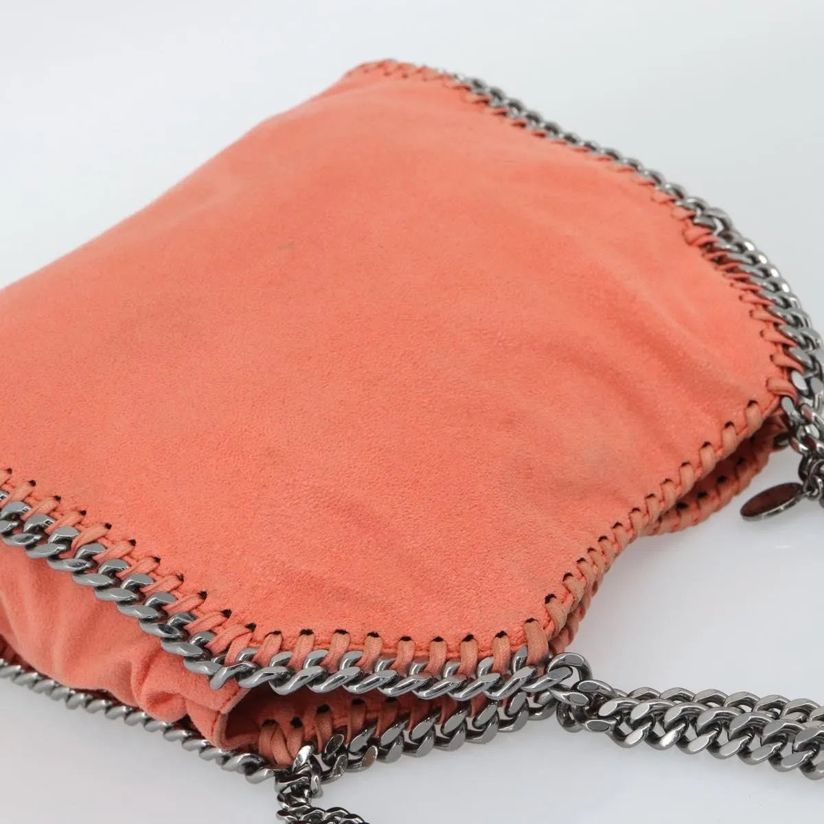 Stella McCartney Falabella Fold Over Faux Leather, Orange, Polyester, Shoulder Bag