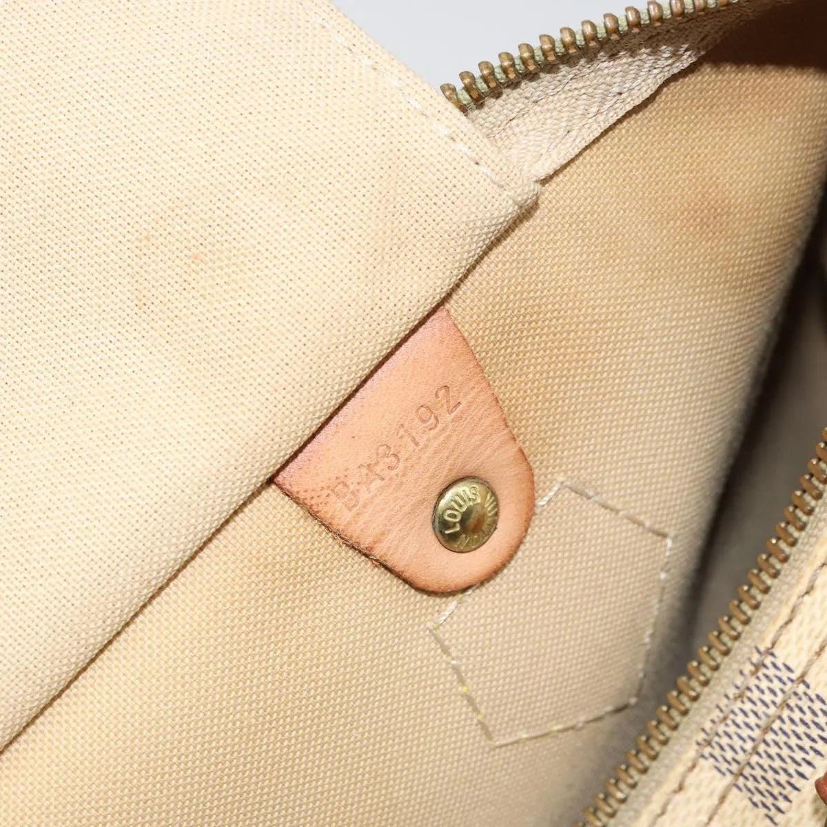 Louis Vuitton Speedy Damier, White, Canvas, Handbag