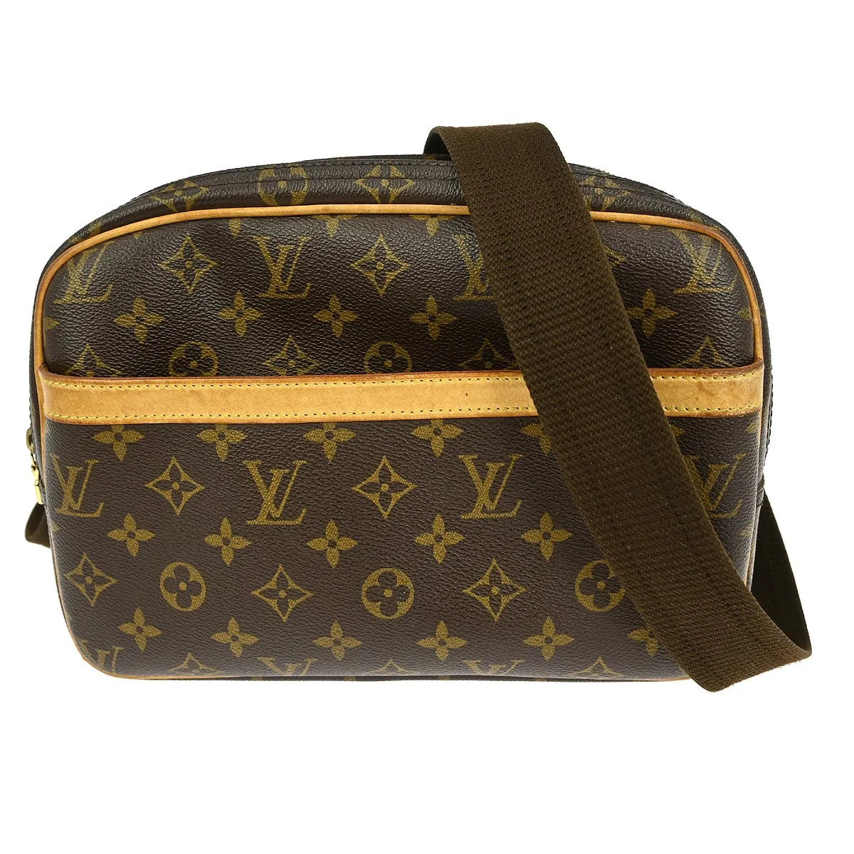 Louis Vuitton Reporter Monogram Canvas, Brown, Canvas, Shoulder Bag