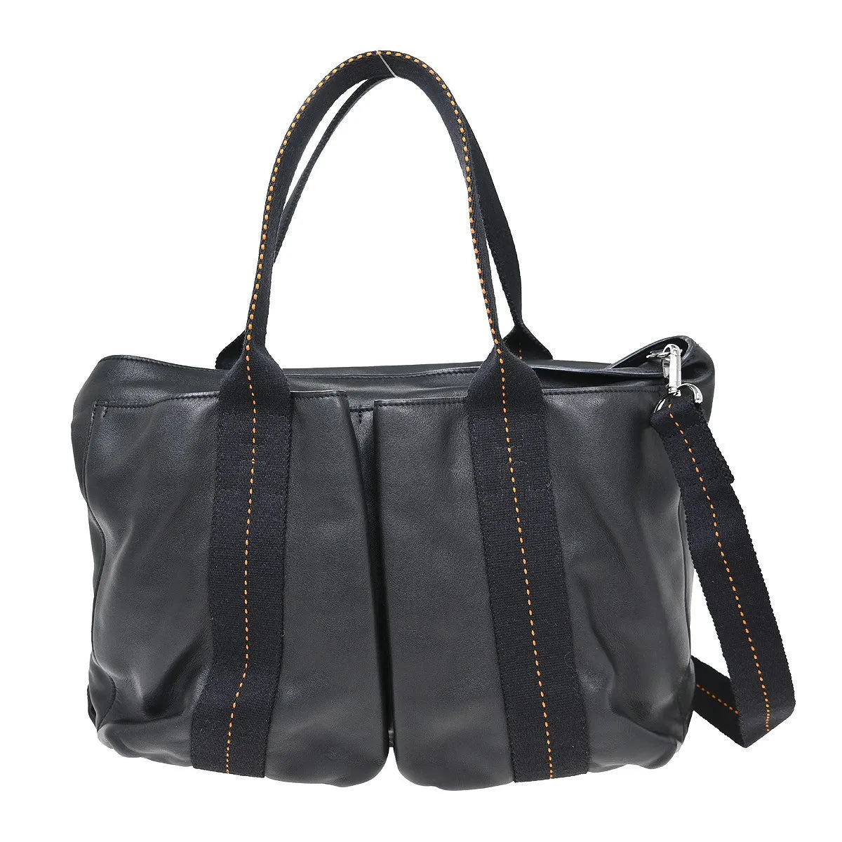 Hermes Horizontal Caravan Leather, Black, Leather, Tote Bag