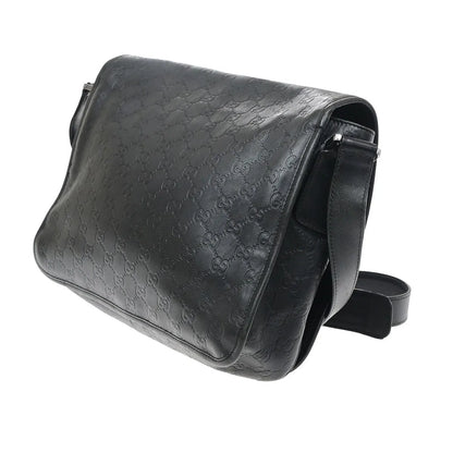 Gucci Flap Messenger Bag (Outlet) Guccissima Leather, Black, Leather, Shoulder Bag