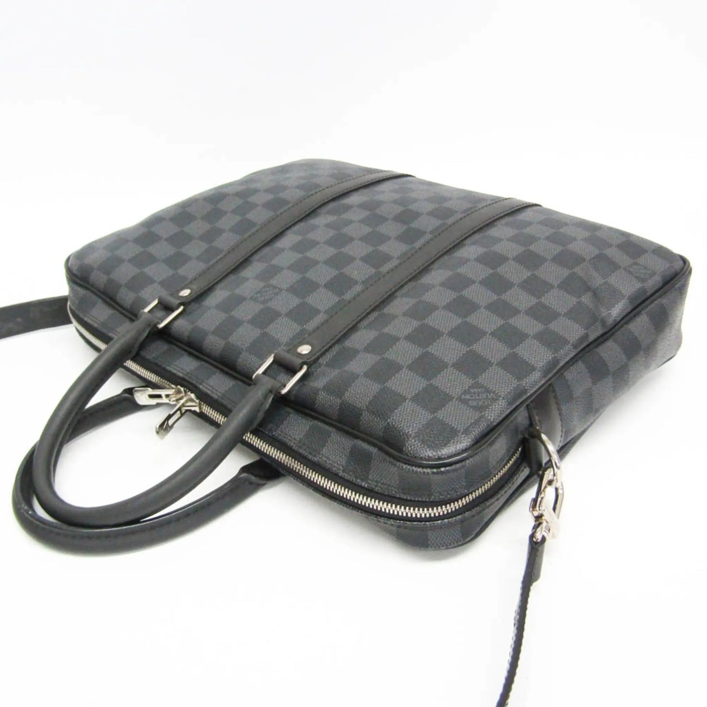 Louis Vuitton Porte-Documents Voyage Damier, Black, Canvas, Briefcase