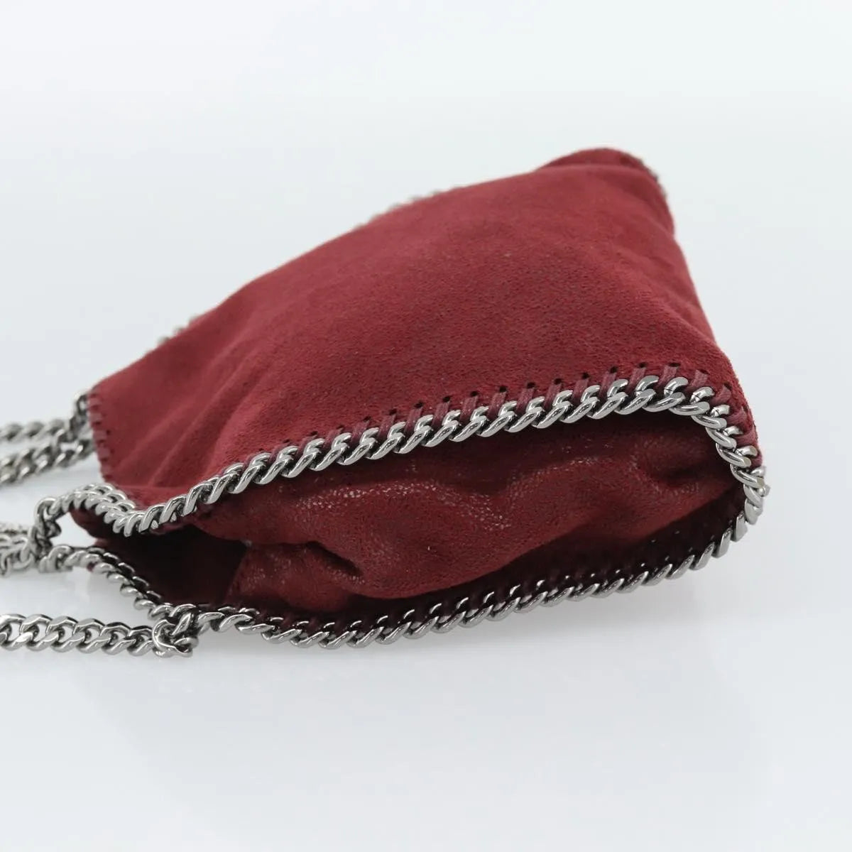 Stella McCartney Falabella Fold Over Clutch Faux Leather, Burgundy, Polyester, Crossbody Bag
