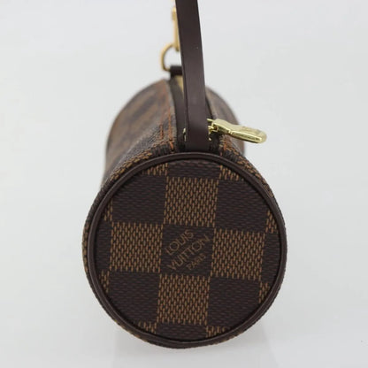 Louis Vuitton Papillon Pochette Damier Ebene, Brown, Canvas, Clutch
