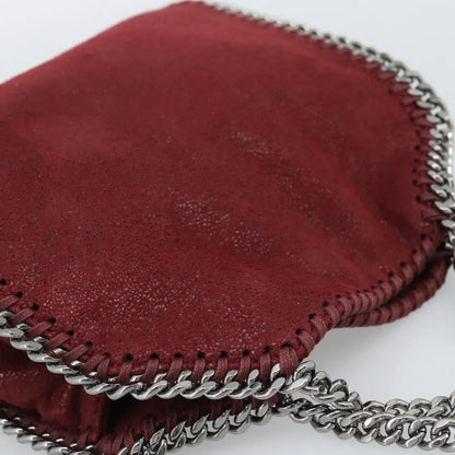 Stella McCartney Falabella Fold Over Clutch Faux Leather, Burgundy, Polyester, Crossbody Bag