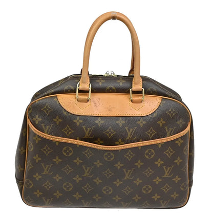 Louis Vuitton Deauville Monogram Canvas, Brown, Leather, Handbag