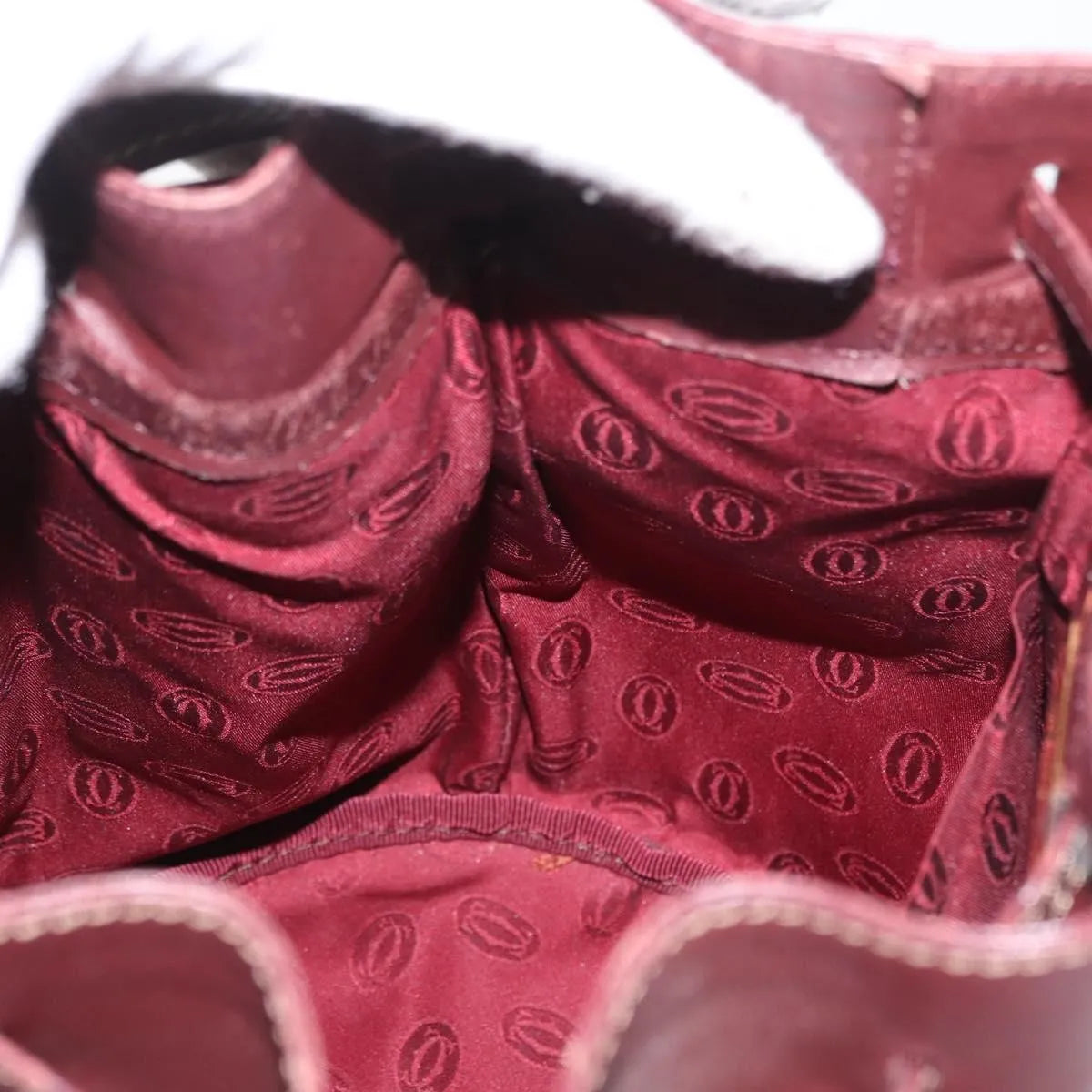 cartier Must de cartier Leather, Burgundy, Leather, Shoulder Bag