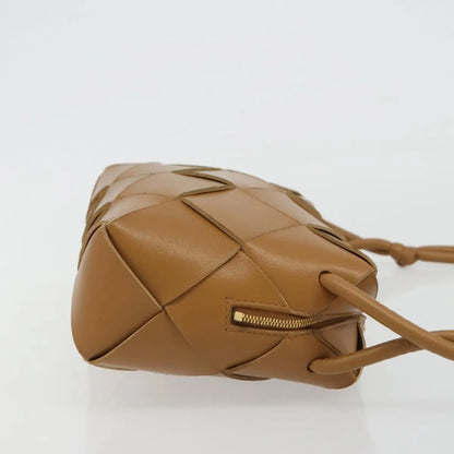 Bottega Veneta Cassette Camera Maxi Intrecciato Leather, Brown, Leather, Shoulder Bag