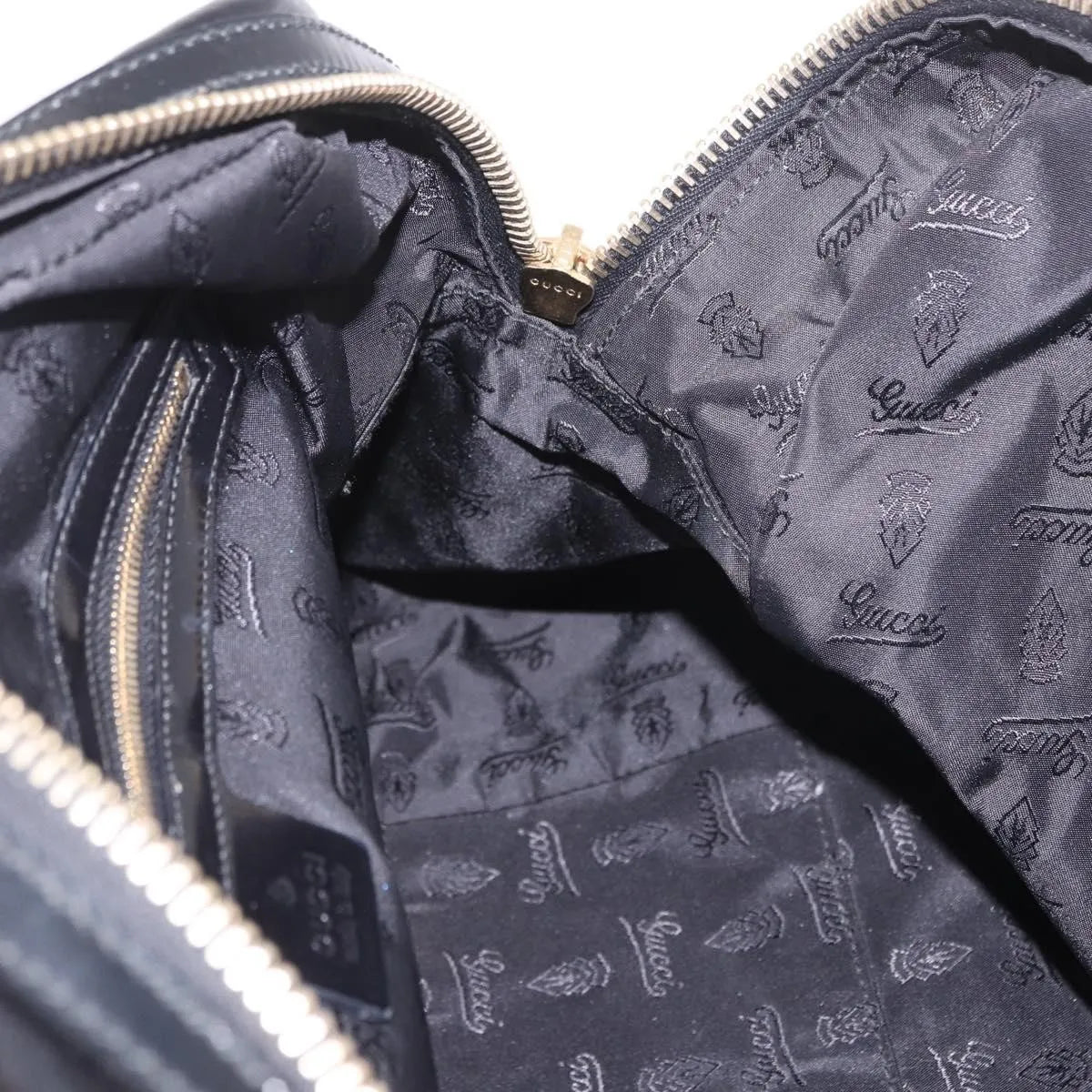 Gucci Pop Bamboo Handle Dialux Coated Canvas, Black, PVC, Handbag