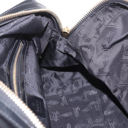 Gucci Pop Bamboo Handle Dialux Coated Canvas, Black, PVC, Handbag