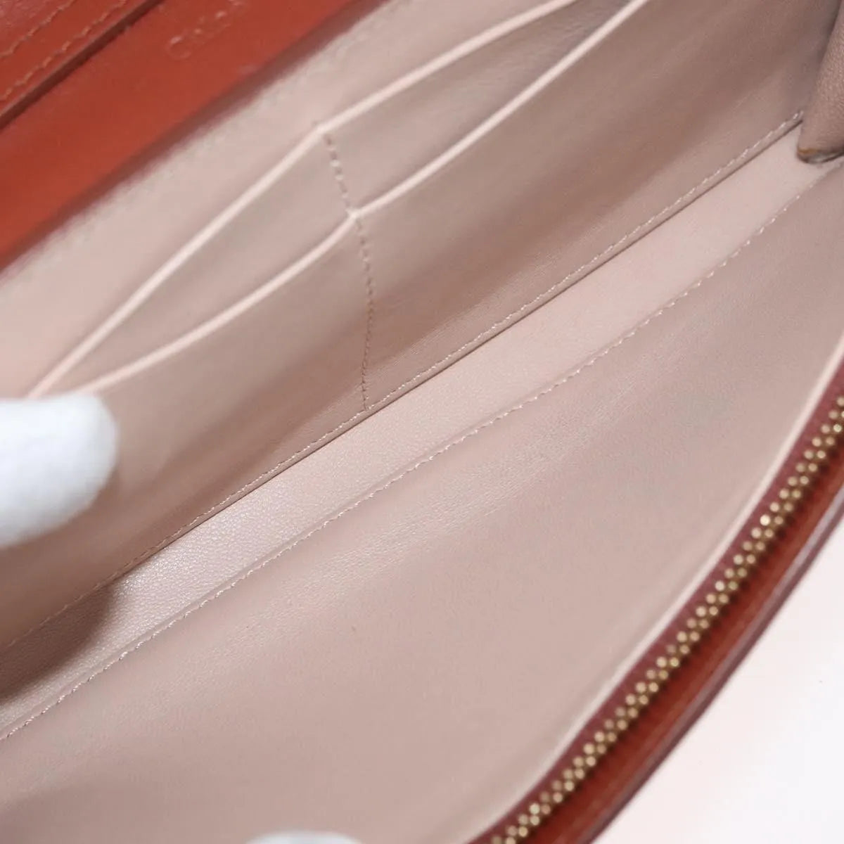 Chloe Aby Chain Leather, Brown, Leather, Shoulder Bag