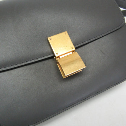 Celine Classic Box Bag Smooth Leather, Gray, Leather, Shoulder Bag