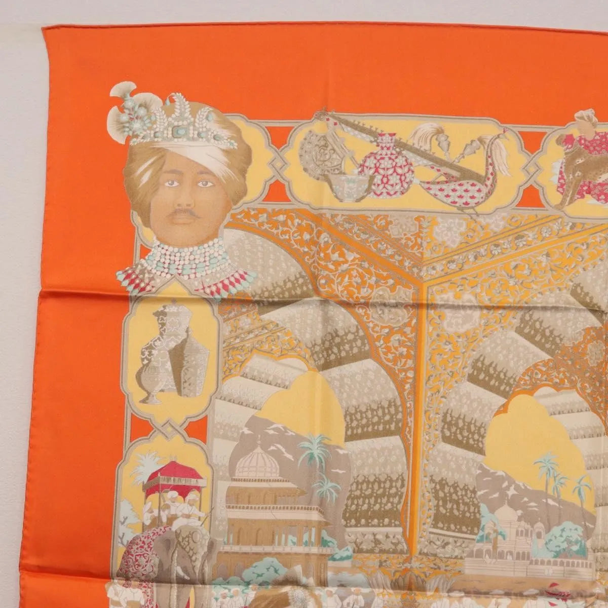 Hermes Carré 90 Silk multicolor, Orange, Silk, Scarf